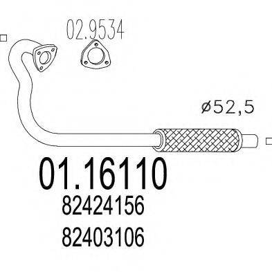 MTS 0116110 Труба вихлопного газу