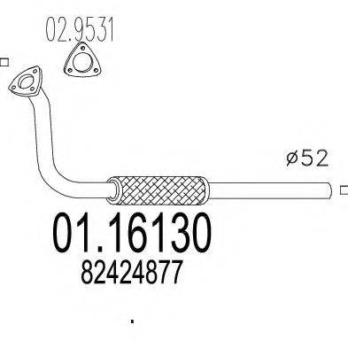 MTS 0116130 Труба вихлопного газу