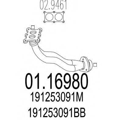 VW 358253087A Труба вихлопного газу