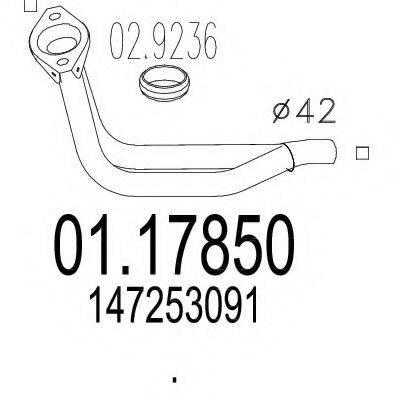 MTS 0117850 Труба вихлопного газу