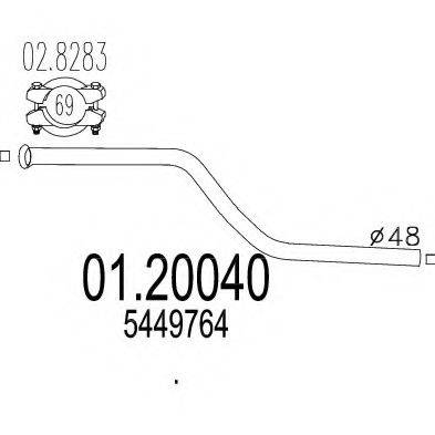 MTS 0120040 Труба вихлопного газу