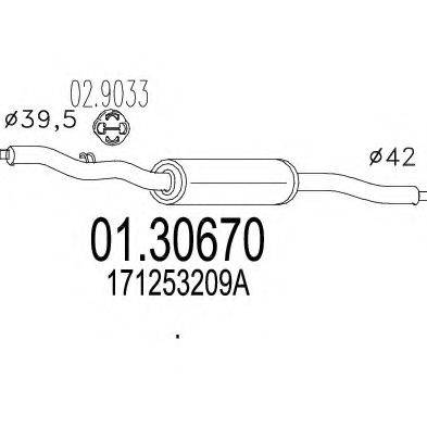 MTS 0130670 Середній глушник вихлопних газів