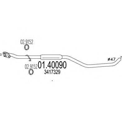 MTS 0140090 Труба вихлопного газу