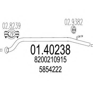 MTS 0140238 Труба вихлопного газу