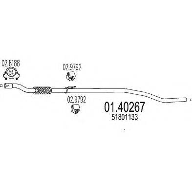 MTS 0140267 Труба вихлопного газу
