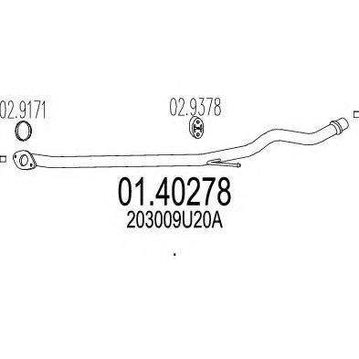 MTS 0140278 Труба вихлопного газу