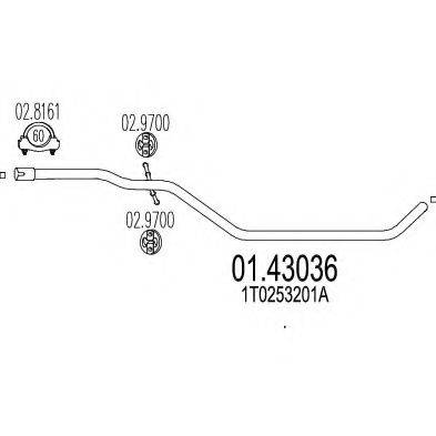 MTS 0143036 Труба вихлопного газу