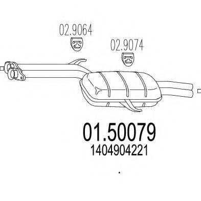 MTS 0150079 Середній глушник вихлопних газів