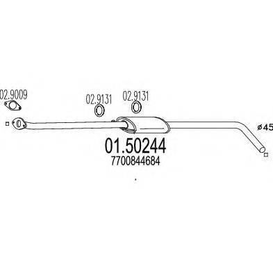 MTS 0150244 Середній глушник вихлопних газів