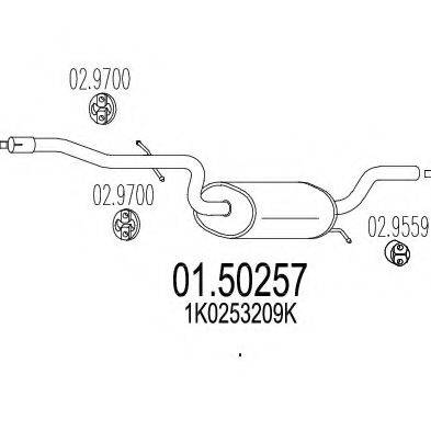 MTS 0150257 Середній глушник вихлопних газів