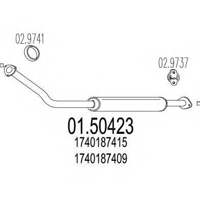 MTS 0150423 Середній глушник вихлопних газів