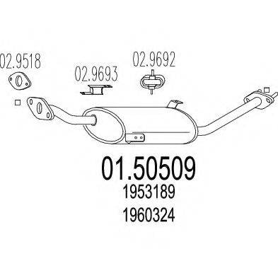 MTS 0150509 Середній глушник вихлопних газів