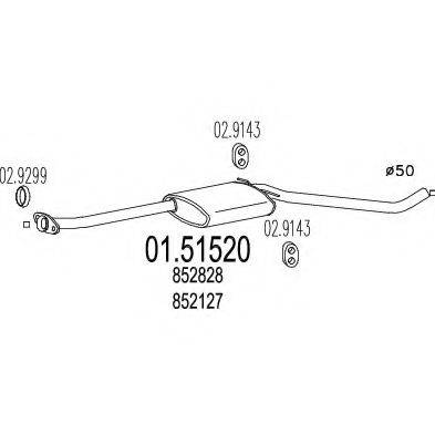 MTS 0151520 Середній глушник вихлопних газів