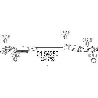 MTS 0154250 Середній глушник вихлопних газів