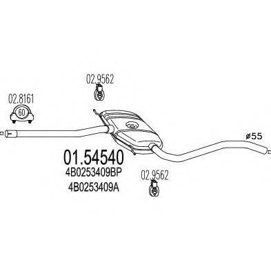 MTS 0154540 Середній глушник вихлопних газів
