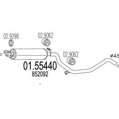 MTS 0155440 Середній глушник вихлопних газів