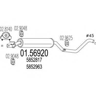 MTS 0156920 Середній глушник вихлопних газів