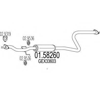 MTS 0158260 Середній глушник вихлопних газів