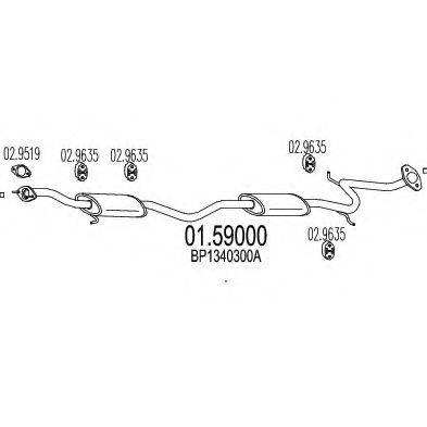 MTS 0159000 Середній глушник вихлопних газів