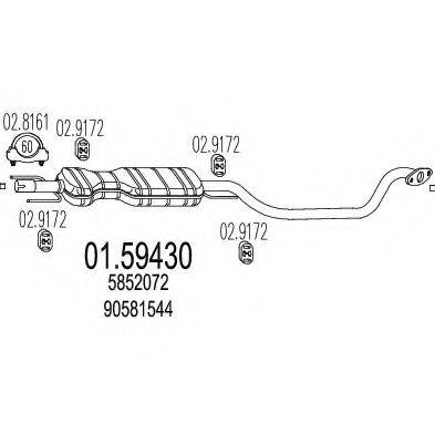 MTS 0159430 Середній глушник вихлопних газів