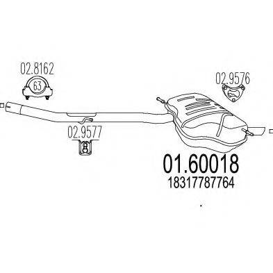 MTS 0160018 Глушник вихлопних газів кінцевий