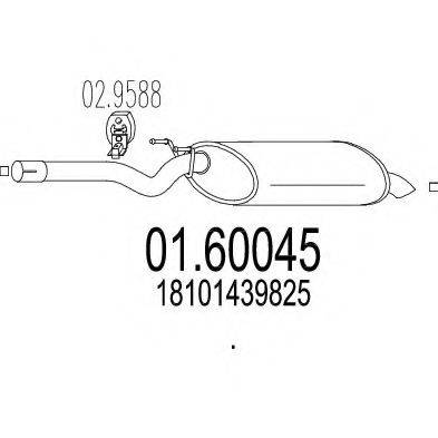 MTS 0160045 Глушник вихлопних газів кінцевий