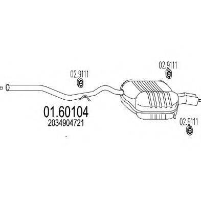MTS 0160104 Глушник вихлопних газів кінцевий