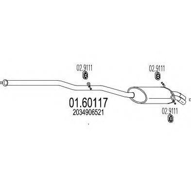 MTS 0160117 Глушник вихлопних газів кінцевий