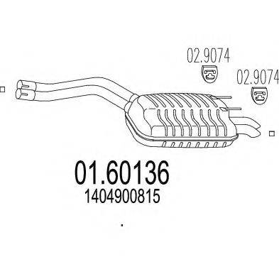 MTS 0160136 Глушник вихлопних газів кінцевий
