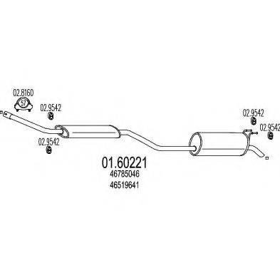 MTS 0160221 Глушник вихлопних газів кінцевий