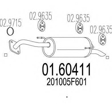 MTS 0160411 Глушник вихлопних газів кінцевий