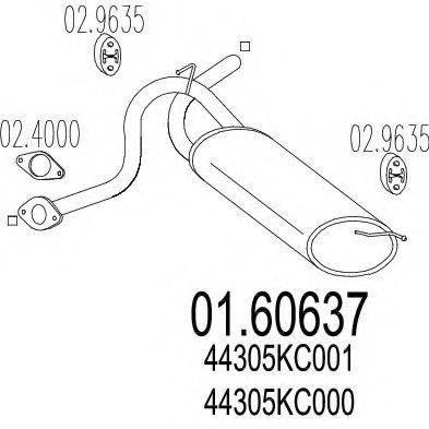 MTS 0160637 Глушник вихлопних газів кінцевий