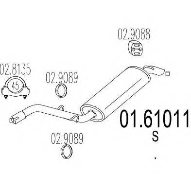 MTS 0161011 Глушник вихлопних газів кінцевий