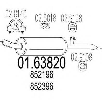 MTS 0163820 Глушник вихлопних газів кінцевий