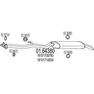 MTS 0164380 Глушник вихлопних газів кінцевий