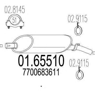 MTS 0165510 Глушник вихлопних газів кінцевий