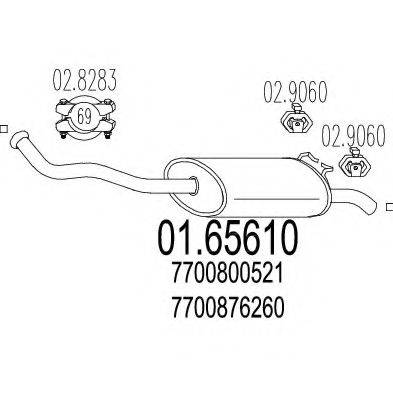 MTS 0165610 Глушник вихлопних газів кінцевий