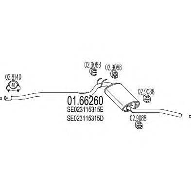 MTS 0166260 Глушник вихлопних газів кінцевий