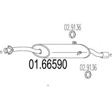 MTS 0166590 Глушник вихлопних газів кінцевий