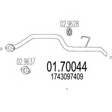 MTS 0170044 Труба вихлопного газу