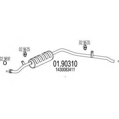 MTS 0190310 Глушник вихлопних газів кінцевий