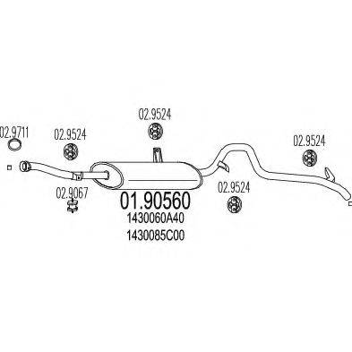 MTS 0190560 Глушник вихлопних газів кінцевий