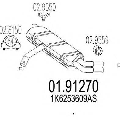 AUDI 1K6253609AS Глушник вихлопних газів кінцевий