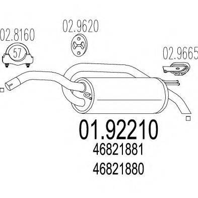 MTS 0192210 Глушник вихлопних газів кінцевий