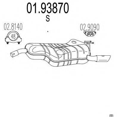 ZARA 1565 Глушник вихлопних газів кінцевий