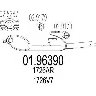 MTS 0196390 Глушник вихлопних газів кінцевий