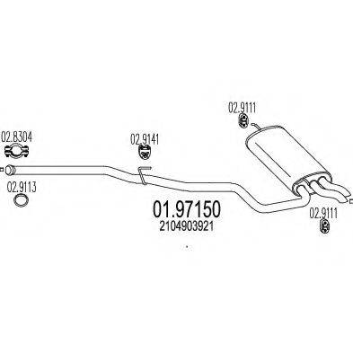 MTS 0197150 Глушник вихлопних газів кінцевий