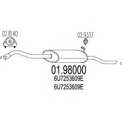 MTS 0198000 Глушник вихлопних газів кінцевий