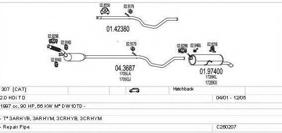 MTS C260207006106 Система випуску ОГ