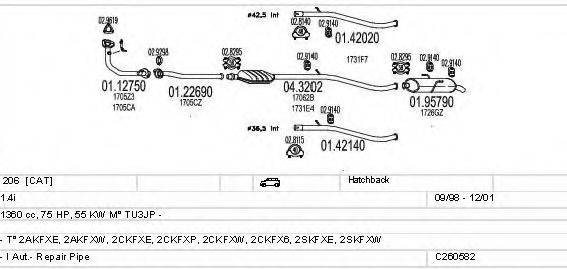 MTS C260582006316 Система випуску ОГ